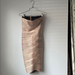 BCBG bandage gold dress
